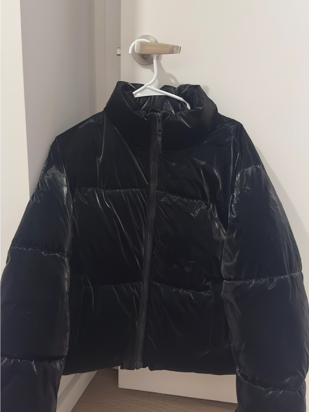 Garage Shiny Black Puff Jacket - Picture 3 of 5